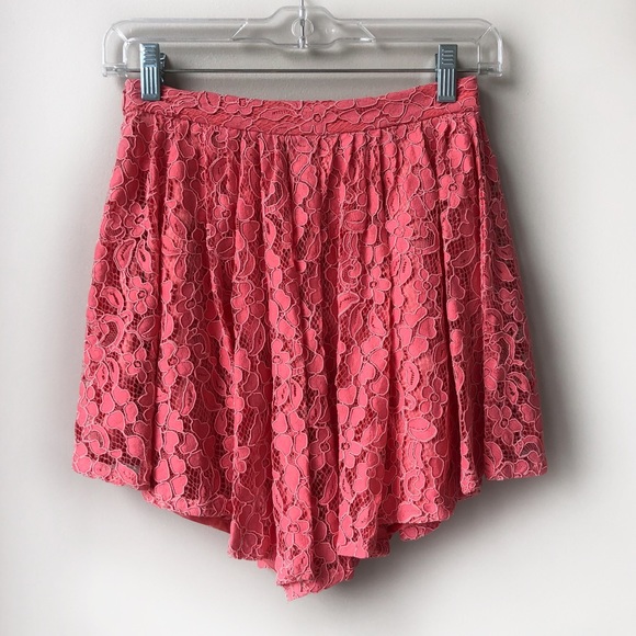NBD Make Me Blush Pink Floral Lace Mini Skirt - Picture 9 of 11